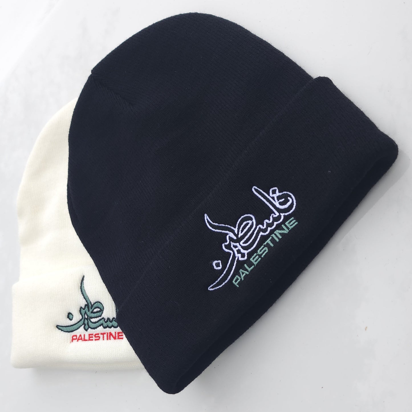 Palestine Knit Beanie in Off-White