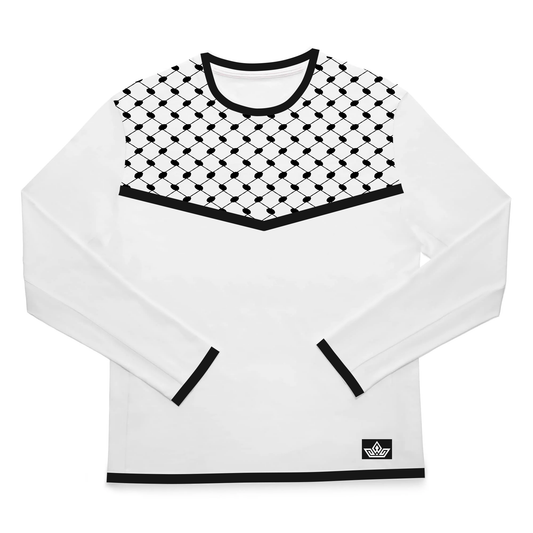 Long Sleeve White Kufiya Shirt